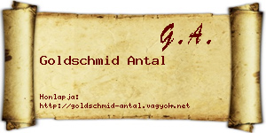 Goldschmid Antal névjegykártya
